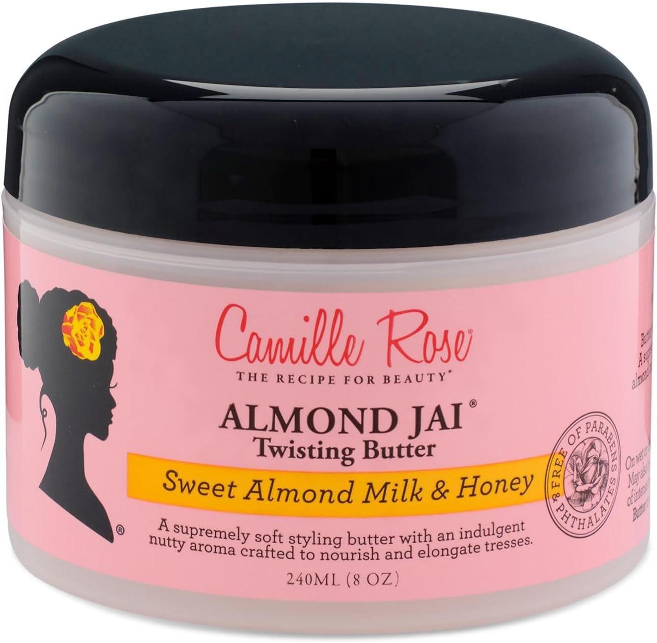 Camille Rose Almond Jai Leave-In Twisting Hair Styling Butter, Nourish And Soften, Sweet Almond Milk And Honey, 240 Ml (Pack Of 1)