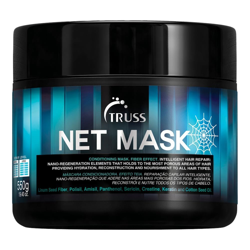 Truss Net Hair Mask - Deep Conditioning Treatment + Hair Repair Mask For Curly Hair - Detangle + Hydrate Curls While Soothing Damage - Anti Frizz + Humidity Blocking (15.87 Oz)