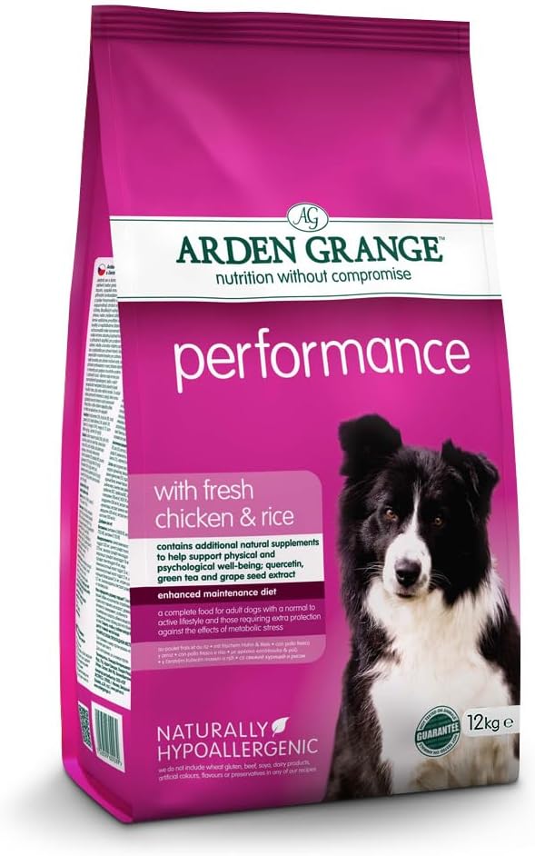 Arden Grange Adult Performance Dry Dog Food with Fresh Chicken and Rice, 12 kg :Pet Supplies