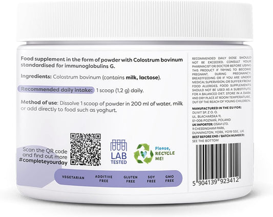 Osavi Colostrum 1200 Mg – 100 G Powder | Bovine Colostrum Rich In Immunoglobulins G For Immune System Support | Boosts Natural Defenses & Enhances Immunity