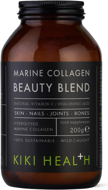 Kiki Health Premium Marine Collagen Beauty Blend Powder | Natural Vitamin C From Organic Camu Camu Powder | Enhance Joints & Bones | High Protein & Vegan Health Support For Daily Wellness - 200G