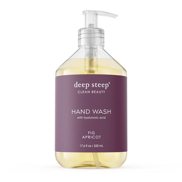 Deep Steep Liquid Hand Wash, Fig Apricot, 17.6 Oz – Moisturizing Cleanser With Olive Oil, Aloe Vera, Glycerin & Hyaluronic Acid – Vegan, Clean Beauty, Soft & Nourished Hands