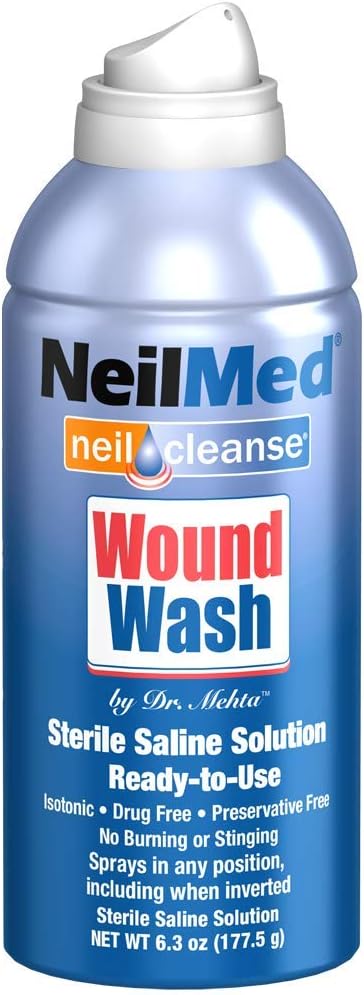 NeilMed Cleanse Sterile Saline Wound Wash, 6 Ounce