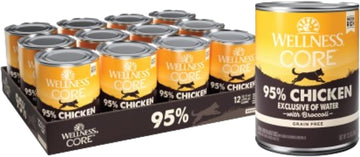 Wellness Core 95% Natural Wet Grain Free Canned Dog Food, Chicken & Broccoli,12.5-Ounce Can (Pack Of 12)