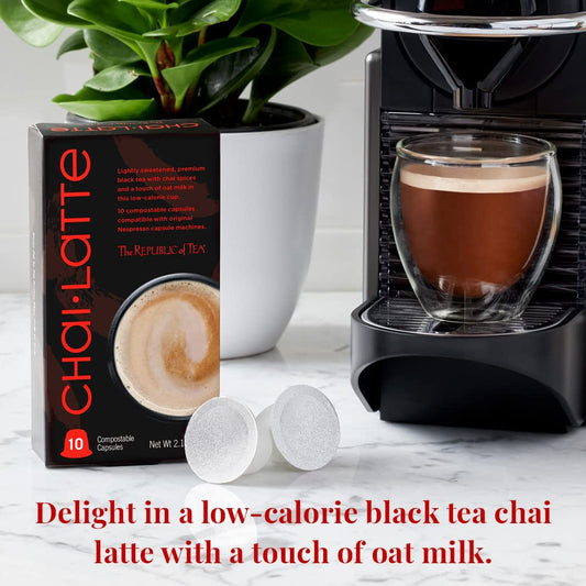 The Republic Of Tea Chai•Latte Capsule-Compatible Recyclable Tea Pods (10 Count)