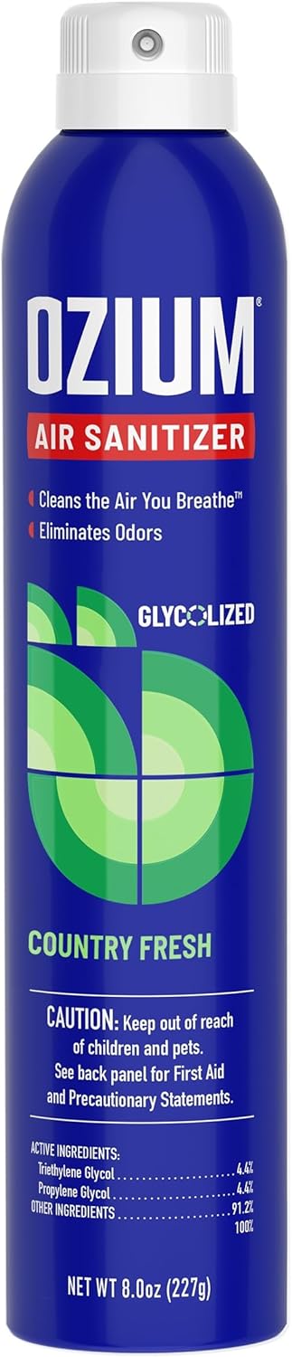 Ozium 8 Oz. Air Sanitizer & Odor Eliminator for Homes, Cars, Offices and More, Country Fresh, Pack of 1