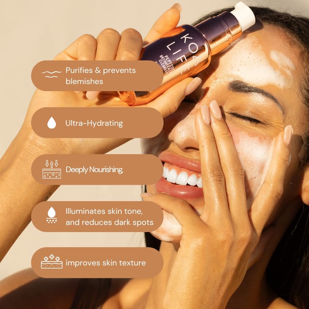 Koa Life Vit-C Illuminating Facial Cleanser - Vitamin C Facial Wash, Skin Illuminating Face Wash, Gentle Foam Cleanser, Vegan - 1.7 Fl Oz : Beauty & Personal Care