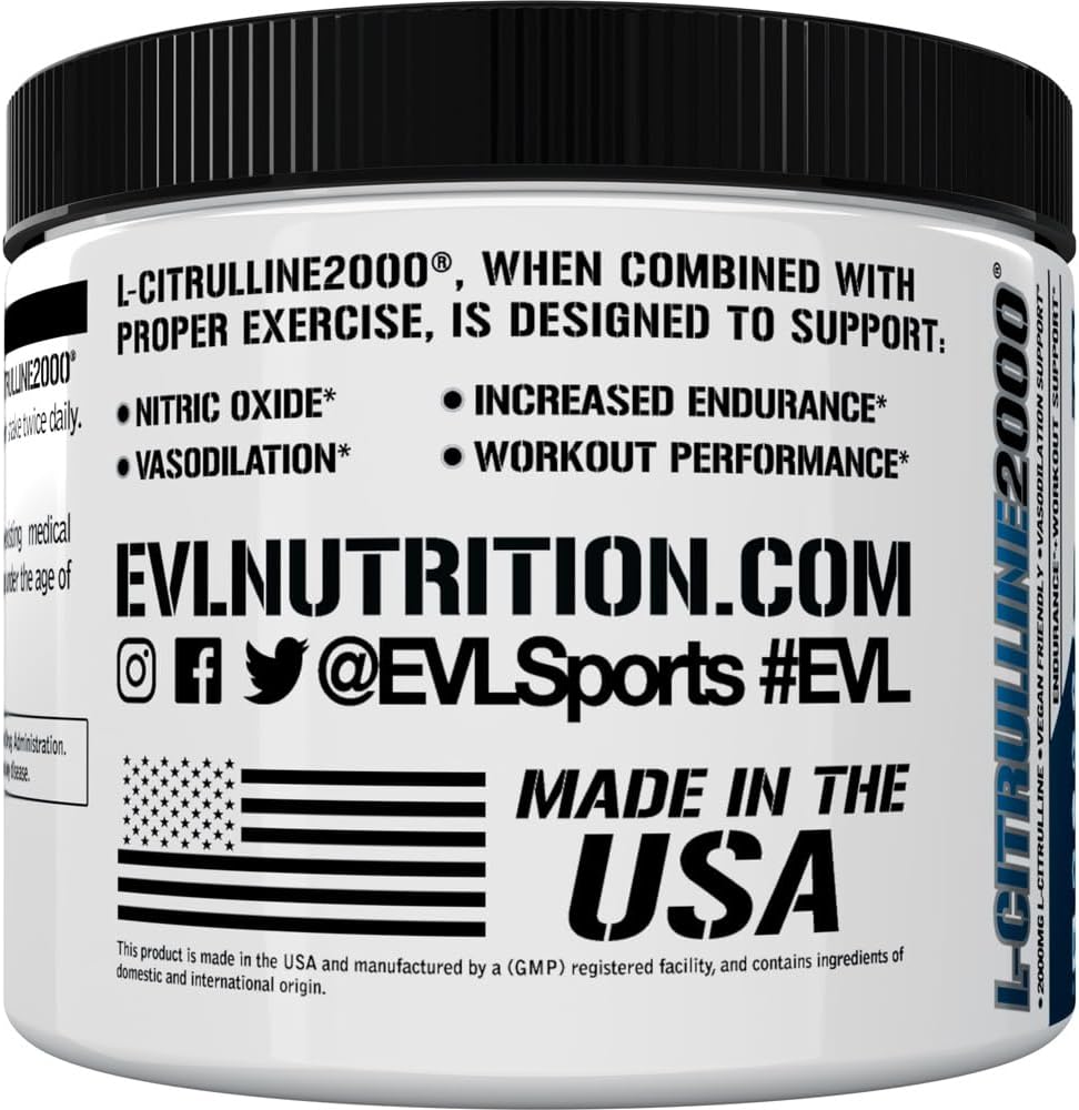 L-Citrulline2000 Nitric Oxide Pre Workout Powder - High Strength L Citrulline Powder For Enhanced Muscle Strength And Intense Pumps - Plant Based Nitric Oxide Booster - Unflavored : Health & Household