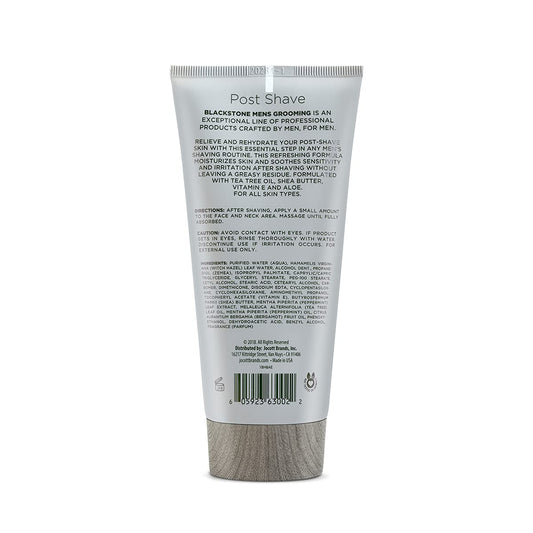 Blackstone Men'S Grooming Post Shave Moisturizer With Tea Tree Oil, Shea Butter, Vitamin E, & Aloe | Soothing Cooling Balm | Cruelty & Paraben Free | Made In Usa | Sandalwood (6 Oz)