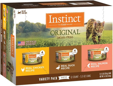 Instinct Original Grain Free Recipe Variety Pack Natural Wet Canned Cat Food By Nature'S Variety, 5.5 Oz. Cans (Pack Of 12)