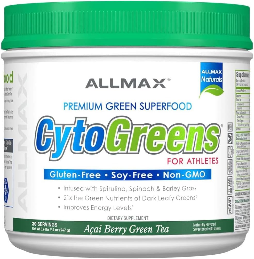 Allmax Nutrition - Cytogreens Super Greens Powder, Infused With Spirulina, Spinach & Barley Grass, Supports Immune Health And Digestive Function, Gluten Free And Vegan Friendly, 535 Grams