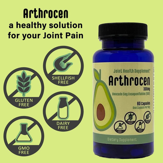 Joint Health Supplement, 300Mg Avocado Soy Unsaponifiable, Non-Gmo, Dairy Free, Gluten Free & Shellfish Free, 60 Day Supply, One Capsule Per Day (2 Months)…