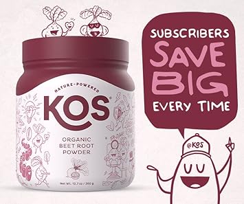 Kos Organic Beet Root Powder, Usda Certified - Natural Nitric Oxide Booster, Superfood For Stamina, Energy, Circulation - Non-Gmo, Plant-Based, 90 Servings