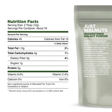 Pb&Me Just Nuts Powdered Walnut Butter - Gluten Free Keto Food, Vegan, Low Fat Protein Source, No Sugar Added - Emergency Food, Nut Butter Bulk Food, High Protein Snacks - Bulk Size 2 Lbs