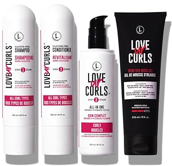 Lus (Love Ur Self) Ultra-Defining Curl Kit For Curly Hair Simplified Irish Sea Moss, Aloe Vera & Shea Butter Hair Routine Vegan & Cruelty Free