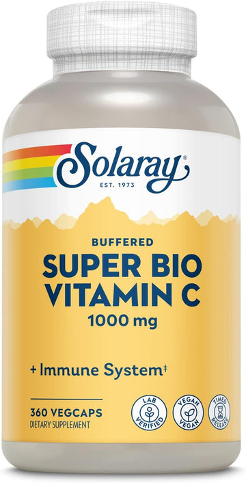 SOLARAY Super Bio C Buffered Vitamin C w/Bioflavonoids, Timed-Release Formula for All-Day Immune Support, Gentle Digestion, 1000mg, 360 Ct