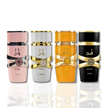 Lattafa Yara For Women 3 Piece Set (3.4 Oz Eau De Parfum Spray + 1.7 Oz Hair Mist + 6.7 Oz Deodorant Spray)
