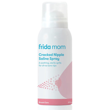Frida Mom Saline Spray For Cracked Nipples, Breastfeeding Essentials For New Moms, Gentle For Baby And Mom, Spray To Heal Sore, Cracked Nipples, 2 Fl Oz