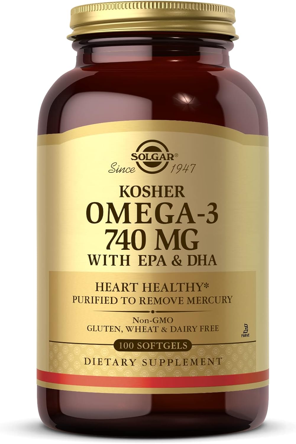 Solgar Kosher Omega-3 740 mg, 100 Softgels - Cardiovascular, Joint & C