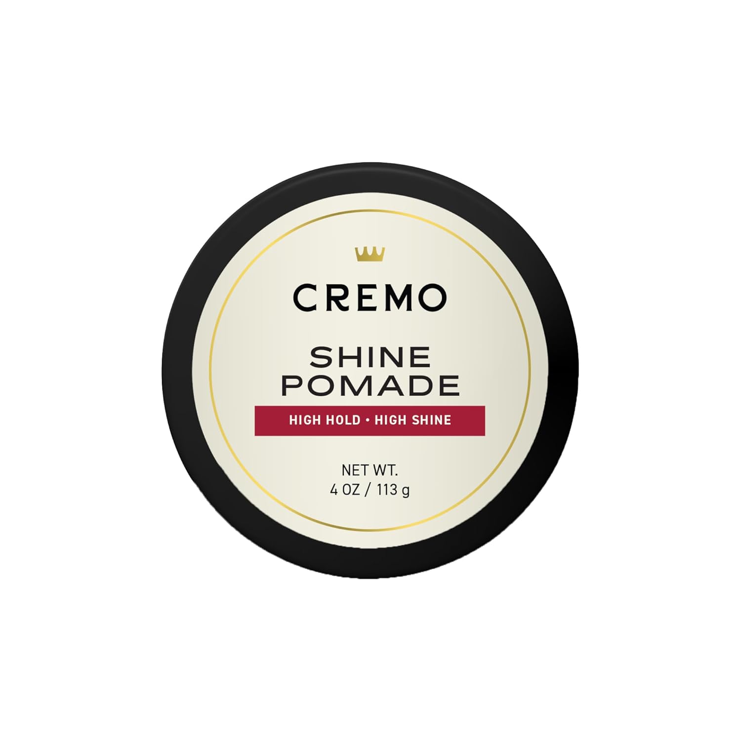 Cremo Premium Barber Grade Hair Styling Shine Pomade, High Hold & Shine, 4 Oz (Packaging May Vary)