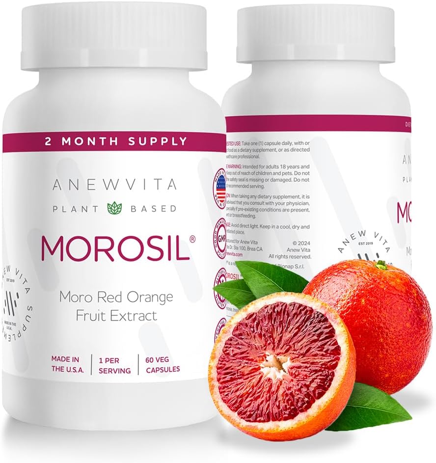 Anew Vita?Morosil: Antioxidant & Nutrition Supplement For Men & Women | Wellness & Vitality | Moro Red Orange | Non-Gmo, Gluten Free, 60 Vegetable Capsules | Made In Usa