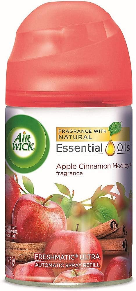 Air Wick Pure Freshmatic Refill Automatic Spray, Apple Cinnamon Medley, 1ct, Air Freshener, Essential Oil, Odor Neutralization, Packaging May Vary : Health & Household