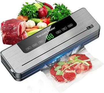 Vacuum Sealer Machine with Dry/Moist Modes-Full Automatic Air Sealing System, LED Light Display, Perfect for Food Storage (Gray)