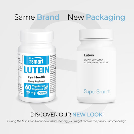 Supersmart - Lutein 20Mg Per Day - Marigold Extract 25% - Eye Care Supplement - 100% Natural | Non-Gmo & Gluten Free - 60 Vegetarian Capsules