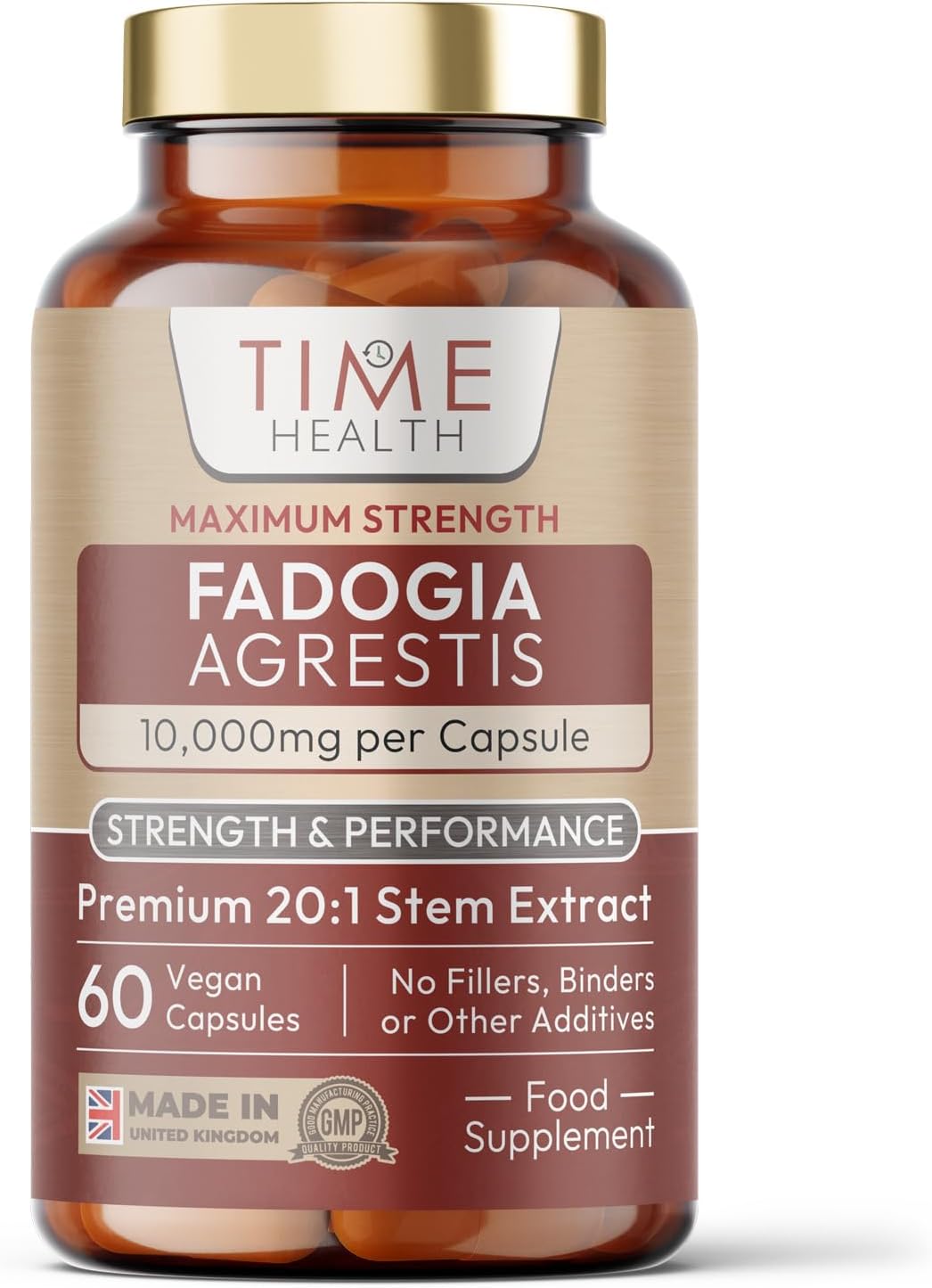 Fadogia Agrestis - High Strength - 2X Purity 20:1 Extract - 10,000Mg Equivalent - 60 X 500Mg Capsules - Lean Muscle Growth - Muscle Recovery - Athletic Performance - Uk Made - Gmp - No Additives