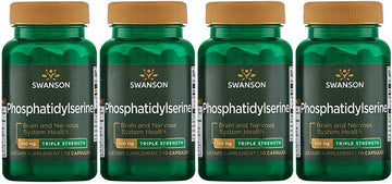 Swanson Phosphatidylserine Memory Brain And Cognitive Health Support Phospholipid Triple-Strength Complex Supplement 300 Mg 30 Capsules (4 Pack)