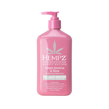 Hempz Sweet Jasmine & Rose Herbal Body Moisturizer For Women, 17 Fl. Oz. - Moisturizing Lotion With 100% Pure Hemp Seed Oil, Collagen, Shea Butter - Hydrating Vegan Lotion For Dry Skin