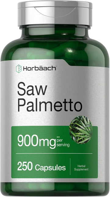 Horbäach Saw Palmetto Extract | 900Mg | 250 Capsules | Non-Gmo And Gluten Free Formula | Traditional Herb Supplement