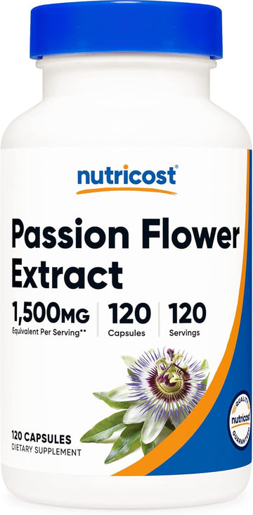 Nutricost Passion ower Extract (1,500mg Equivalent) 120 Capsules - Gluten Free, Non-GMO, and Vegetarian Friendly