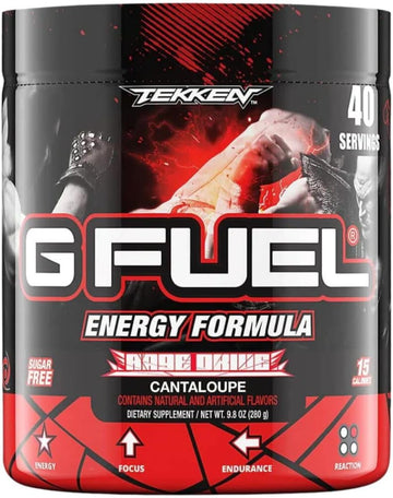 G Fuel Tekken Energy Powder, Sugar Free, Clean Caffeine Focus Supplement, Water Mix, Cantaloupe Flavor, Focus Amino, Vitamin + Antioxidants Blend - 9.8 oz (40 Servings) : Health & Household