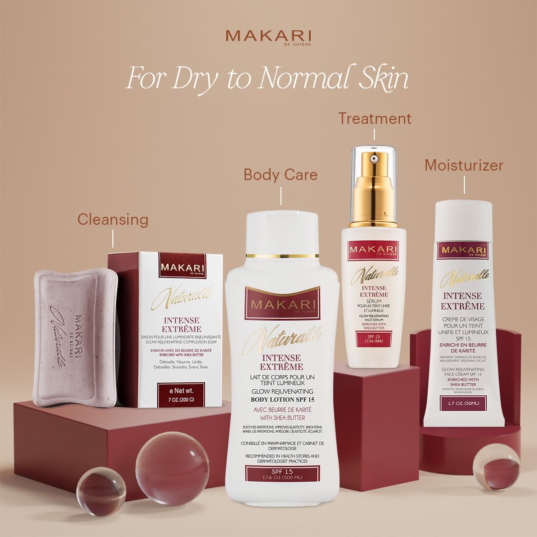 Makari Naturalle Intense Extreme Skin Brightening Soap 7Oz. – Exfoliating, Purifying; Glow Rejuvenating Bar Soap With Shea Butter; Spf 15– Anti-Aging Cleansing For Dark Spots, Acne Scars; Wrinkles : Body Gels And Creams : Beauty & Personal Care