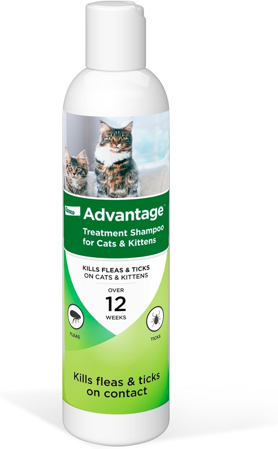 Advantage Cat Flea & Tick Shampoo for Kittens & Adult Cats | Kills Fleas & Ticks | 8 oz
