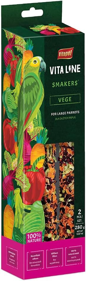 Vitapol Vitaline Twinpack Smaker Parrot Treat Stick Vegetable :Pet Supplies