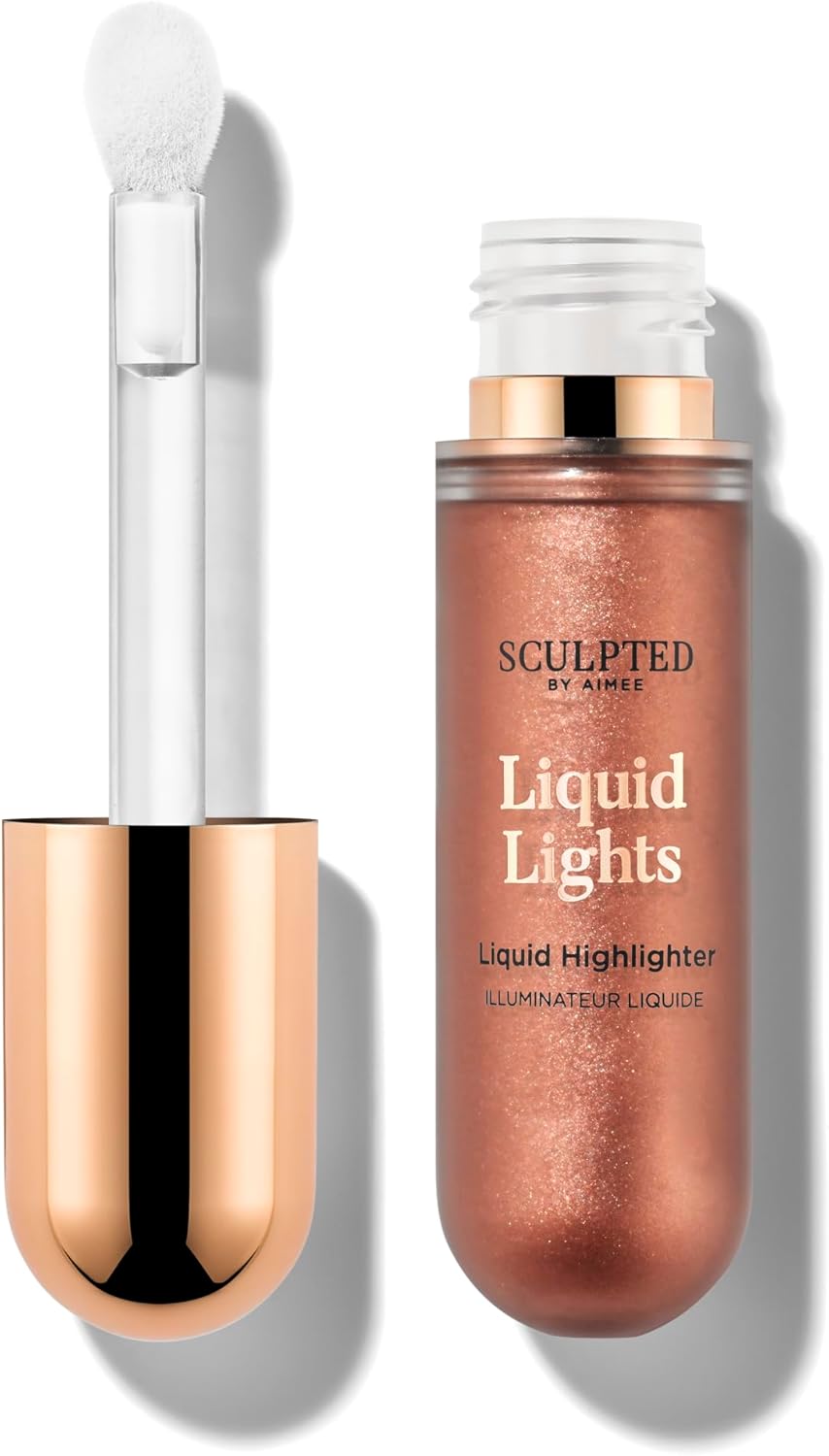 Liquid Lights Highlighter From Sculpted By Aimee (Opal Glow) – 20G Vegan Dewy Highlighter For Radiant Glow – 3 Shades For Golden, Opal Or Copper Highlight Effect