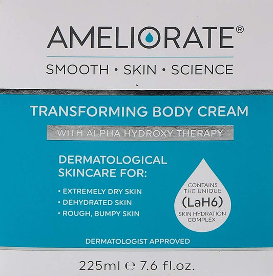 Ameliorate Transforming Body Cream 225Ml | Lab6, Omega Oil, Shea Butter, Ahas | Dermatologically Tested