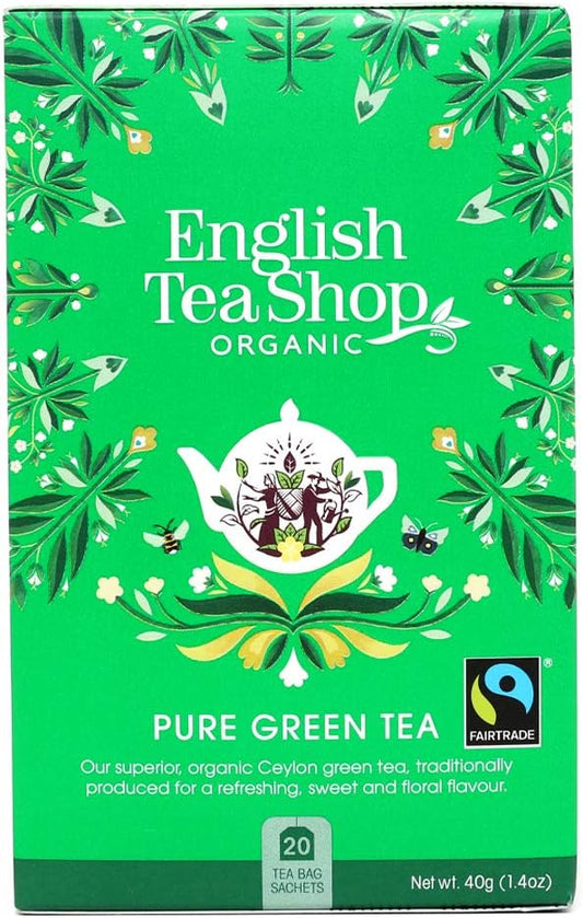 English Tea Shop - Pure Green Tea - 20 Tea Bag Sachets, 40 G (Pack Of 2)