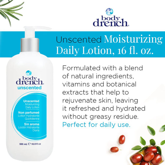 Body Drench Moisturizing Unscented Lotion – Hydrating, Deep Moisture Body Lotion For All Skin Types, 16.9 Fl Oz