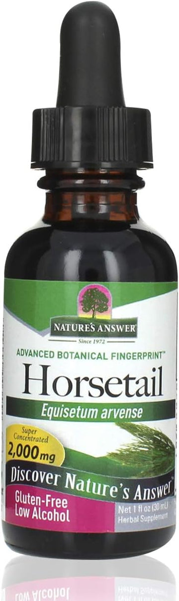 Natures Answer Horsetail Herb With Low Organic Alcohol 1   | Hair, Skin, & Nails Support | Promotes Urinary Tract Health | Strengthen Joints