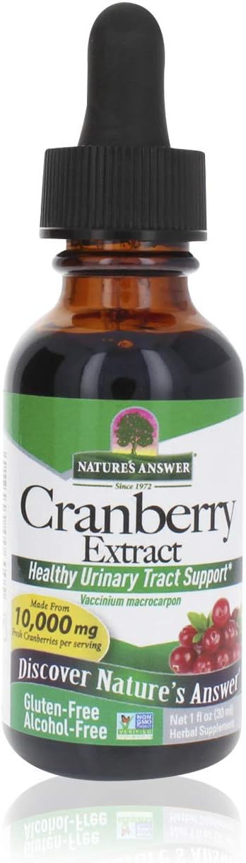 Nature'S Answer Alcohol-Free Cranberry 10000Mg 1 Extract | Supports Urinary Tract Function | Gluten-Free, Kosher, Vegan, No Artificial Avors Or Preservatives | Single Count