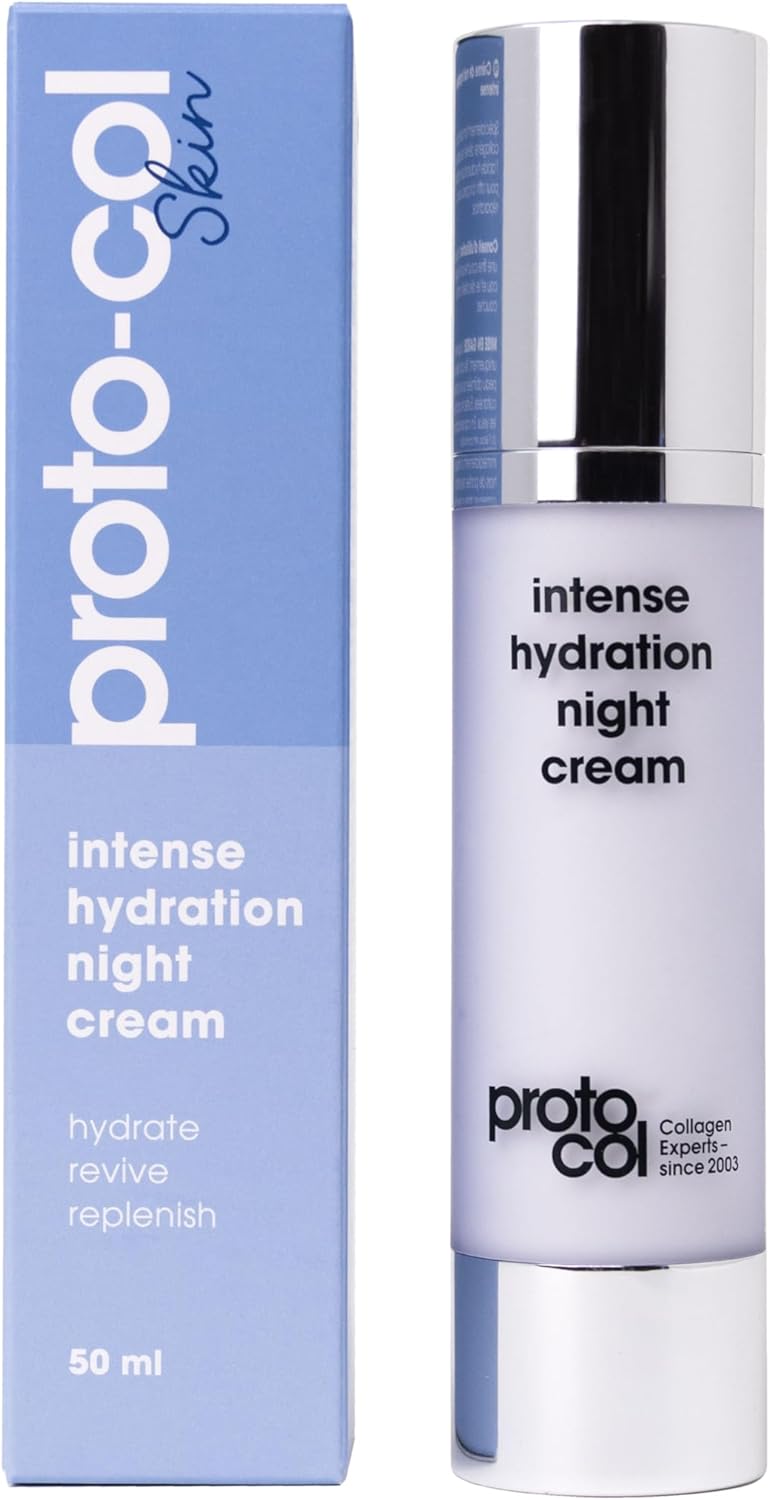 Proto-Col - Intense Hydration Night Cream, Collagen Technology + Hyaluronic Acid + Vitamin C, Wake Up With Smooth, Plump And Radiant Skin (50Ml)