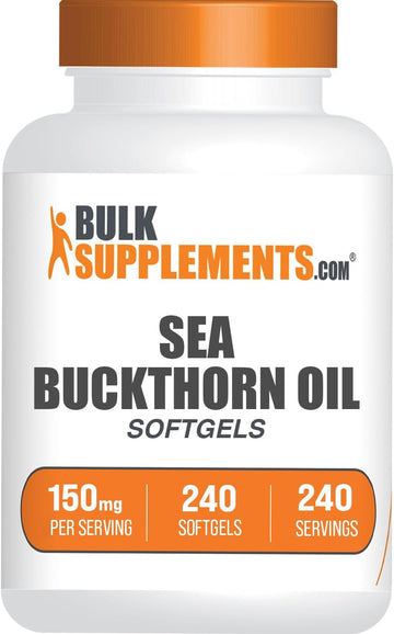 Bulksupplements.Com Sea Buckthorn Oil Softgels - Sea Buckthorn Oil Supplement, Omega 7 Supplement, Herbal Supplement - Gluten Free, 1 Softgel (150Mg) Per Serving, 240 Softgels (Pack Of 1)