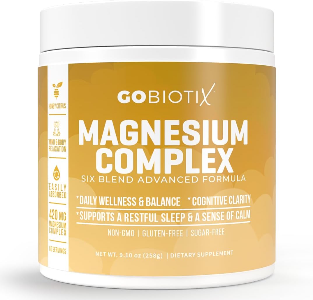 Magnesium Glycinate Powder - Magnesium Complex Supplement With Citrate, Malate, And Glutamine Chelate - Sugar Free, Non Gmo - 420 Mg Per Serving - 60 Servings Per Tub - Honey Citrus