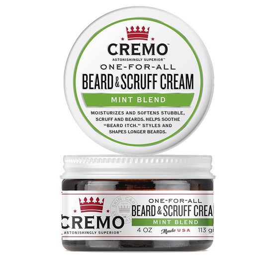 Cremo Beard & Scruff Cream, Wild Mint, 4 Ounce (Pack Of 1) - Soothe Beard Itch, Condition And Offer Light-Hold Styling For Stubble And Scruff (Product Packaging May Vary)