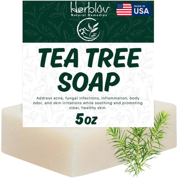 Tea Tree Soap – Natural Defense Tea Tree Oil Soap Bar For Face & Body – Remedy Fights Acne, Skin Irritation, And Prevents Breakouts – Deeply Cleansing, Hydrating Cleanser For Calm, Fresh Skin