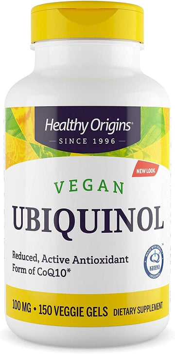 Healthy Origins Ubiquinol Vegan Formula (Active form of CoQ10), 100 mg - Kaneka Ubiquinol Supplement for Heart Health & Antioxidant Support - Vegan, Gluten-Free & Non-GMO Supplement - 150 Veggie Gels