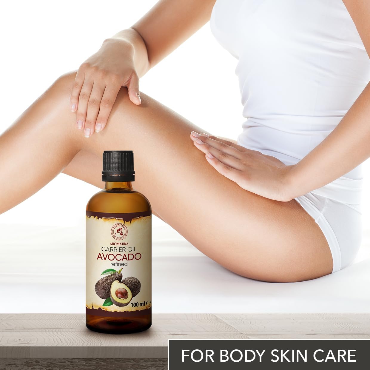 Avocado Oil 100Ml For Skin - Nails - Lips - Hair - Face - Body - 100% Pure - Cold Pressed - Best Natural Moisturizer - Uses As Pure Agent - Great For Spa - Aromatherapy - Bath - Massage